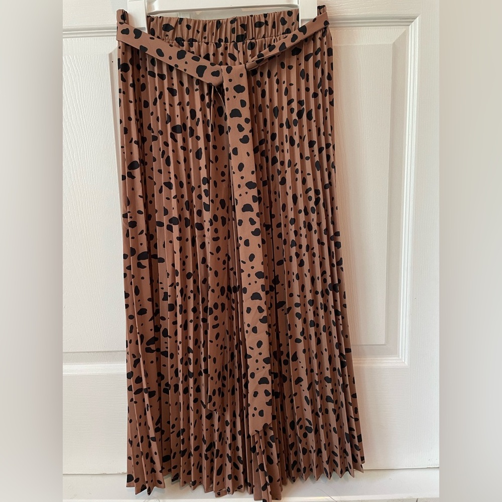Target Brown and Black Spotted Midi Skirt